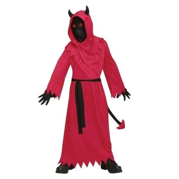 Devil Costume Fade in Out Eyes Child Youth Size S - Picture 1 of 5
